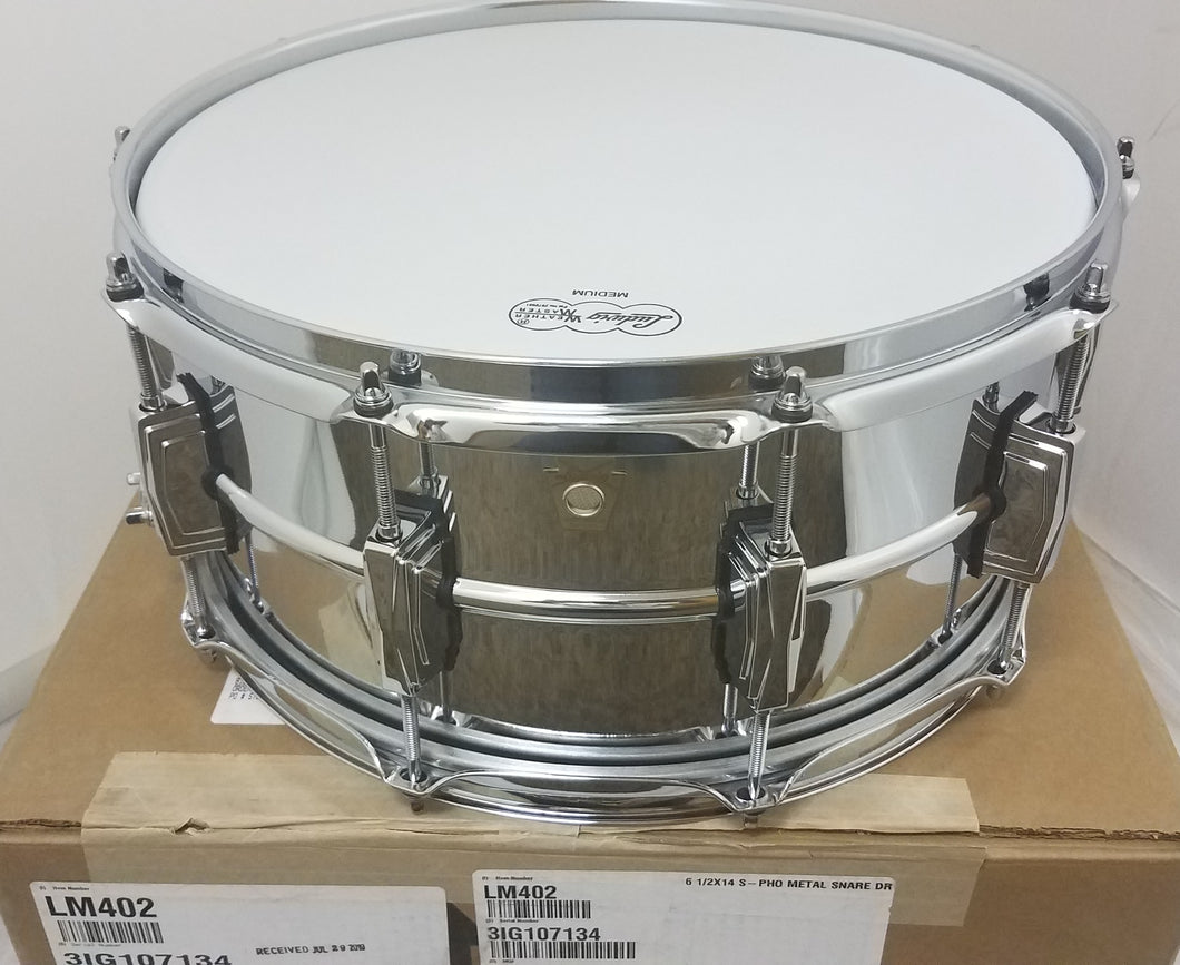 Ludwig LM402 Supraphonic 6.5x14 Smooth Chrome Snare Drum Imperial Lugs Authorized Dealer