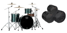 Load image into Gallery viewer, Mapex Saturn Evolution Hybrid Brunswick Green Lacquer Powerhouse Rock Drums &amp; BAGS 24x14,13x9,16x16
