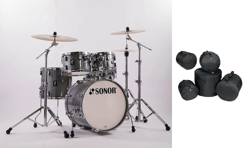 Sonor AQ2 Titanium Quartz Lacquer STUDIO 20x16_14x13_12x8_14x6_10x7 Drums +Bags | Authorized Dealer