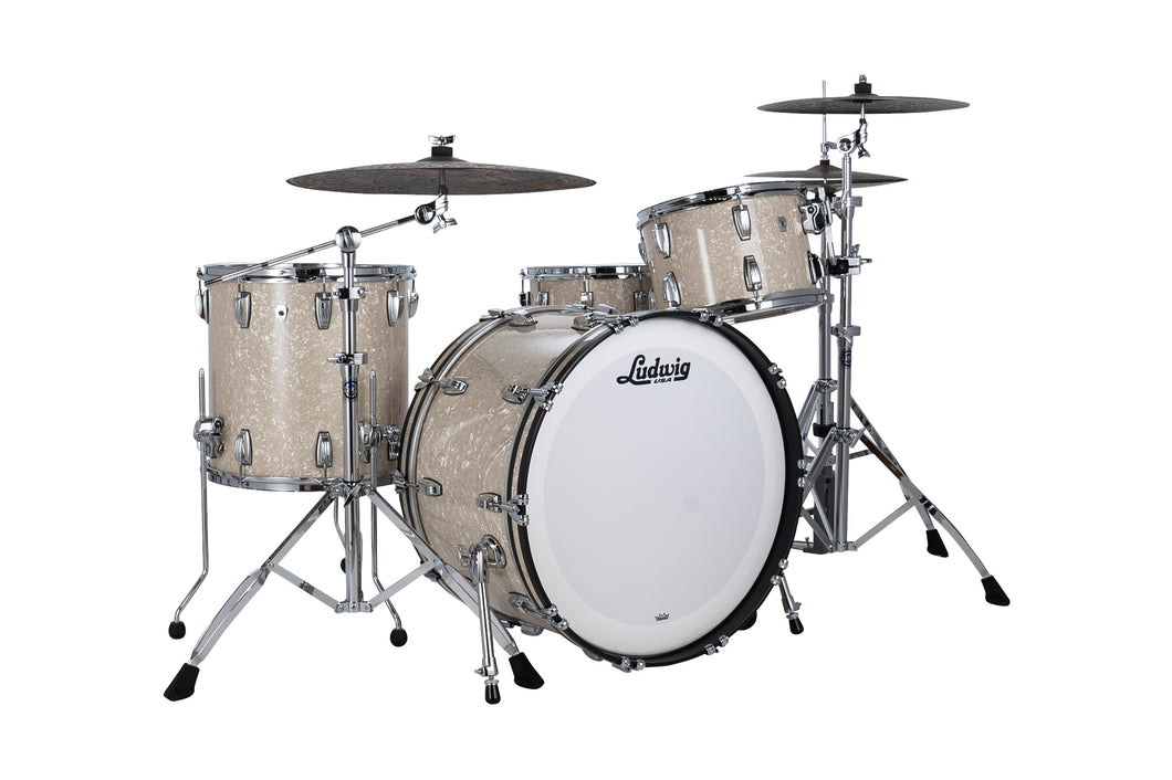Ludwig Classic Oak Vintage White Marine Pro Beat 14x24_9x13_16x16 3pc Drum Special Order Shells Kit | Auth Dealer